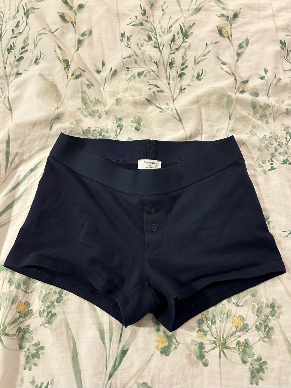 Sunday Best Navy Stretch Button-Front Shorts